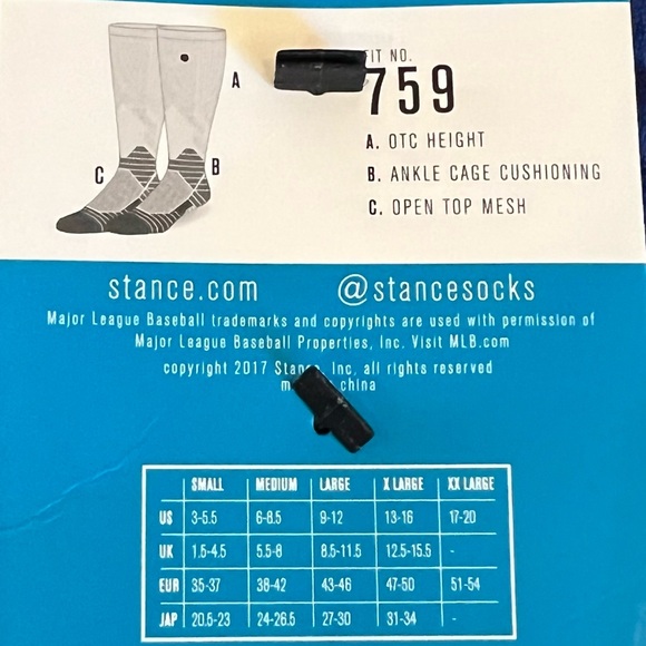 MLB BASEBALL DIAMOND PRO SOCKS : Royal Blue over the calf - Picture 2 of 2